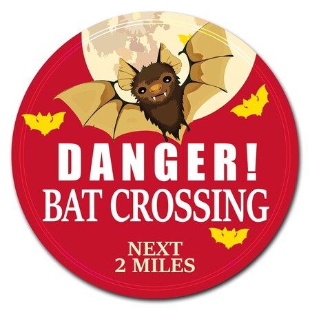 Signmission Bat Crossing Circle Corrugated Plastic Sign C-24-CIR-Bat Crossing
